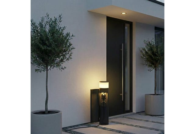 Lucande Außenleuchte Corban 9616171 Spritzwassergeschützt Modern in Schwarz aus Aluminium 1-flammig G9