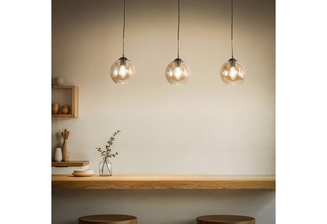 Lindby Pendelleuchte Sofian 9624692 Modern in Creme aus Glas 3-flammig E27 Wohnzimmerleuchte