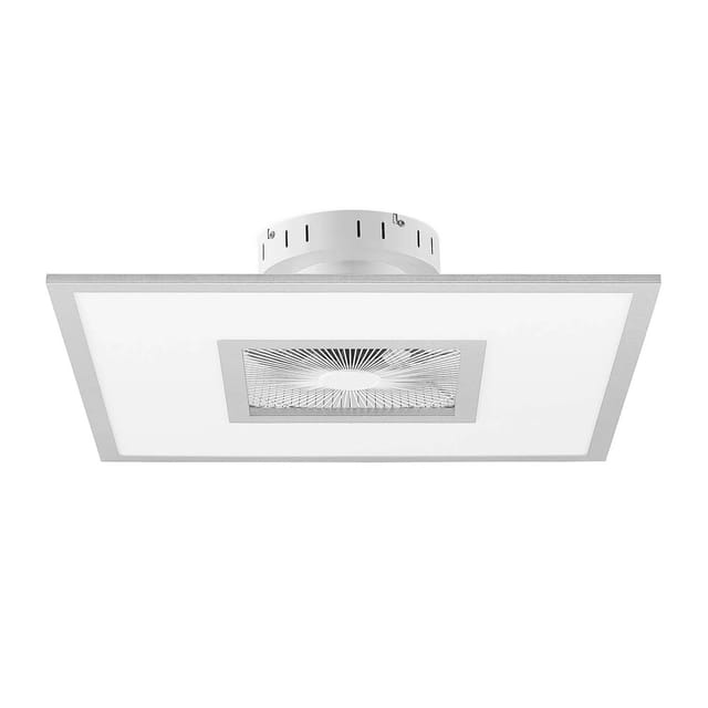 Lindby LED Deckenventilator mit Lampe Romea 9956118 Dimmbar Leselampe Modern in Alu 1-flammig Wohnzimmerleuchte