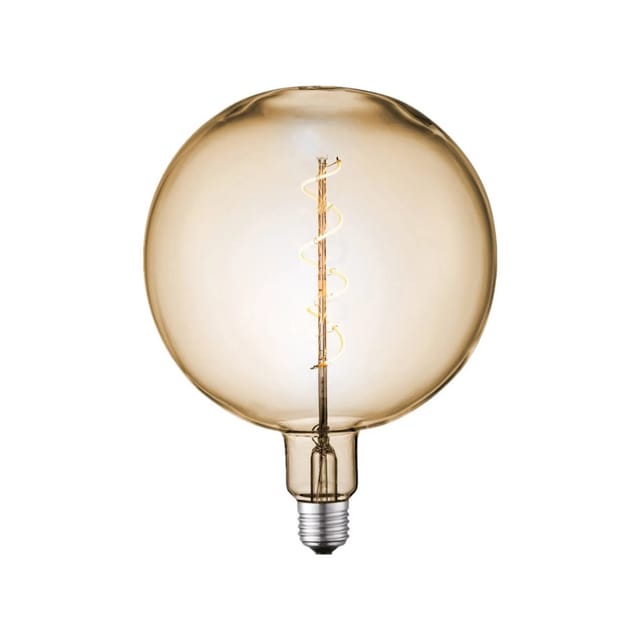 Lucande LED E27 Lampe 4W LED Filamentglobe 10017029 in Creme aus Glas E27