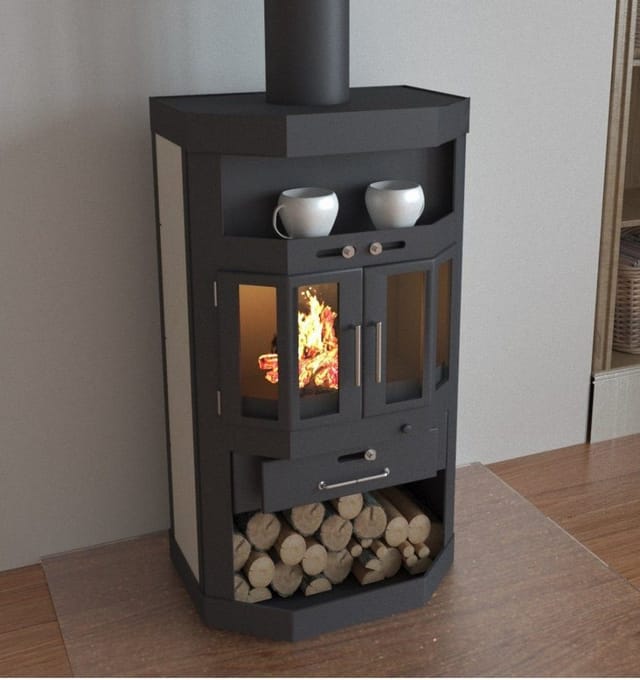 Victoria Kaminofen Taro 2 mit Keramikverkleidung und 9,04 kW