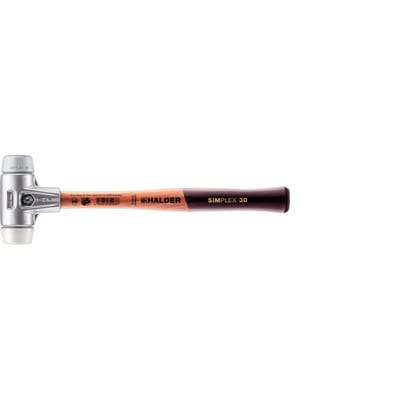 Halder Simplex Schonhammer Ø 30 mm TPE-mid Grau Superplastik mit Aluminiumgehäuse