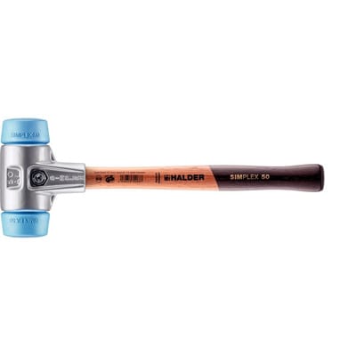 Halder Simplex Schonhammer Ø 50 mm TPE-soft Blau mit Aluminiumgehäuse