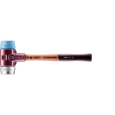 Halder Simplex Schonhammer Ø 60 mm TPE-soft Blau Weichmetall mit Tempergussgehäuse