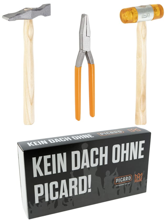 Picard x DACHKRONE Set 4 Picard Kreuzschweifhammer Nr. 175 Flachzange Nr. 192 und Plastikhammer Nr. 252