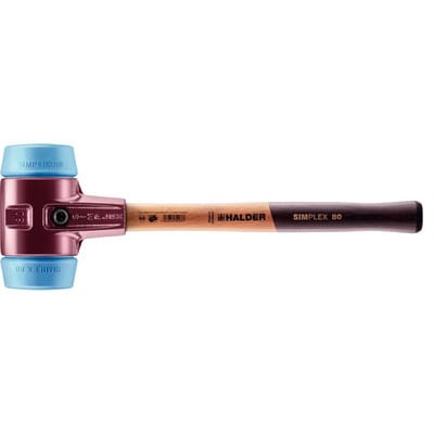 Halder Simplex Schonhammer Ø 80 mm TPE-soft Blau mit Tempergussgehäuse