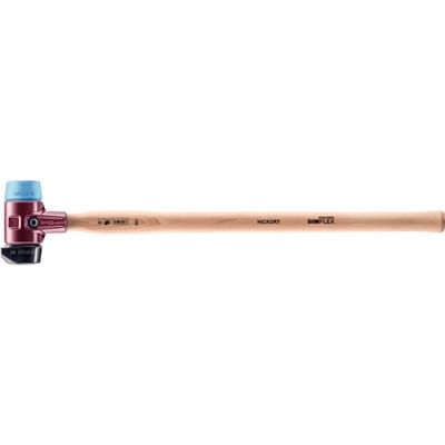 Halder Simplex Vorschlaghammer Ø 60 mm Gummi TPE-soft Blau mit Standfuß und Termpergussgehäuse