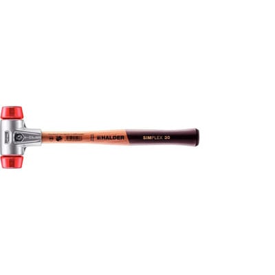 Halder Simplex Schonhammer Ø 30 mm Plastik Rot mit Aluminiumgehäuse