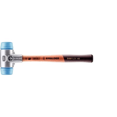 Halder Simplex Schonhammer Ø 40 mm TPE-soft Blau mit Aluminiumgehäuse