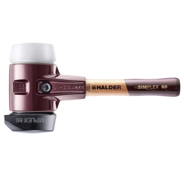 Halder Simplex Schonhammer Ø 80 mm Gummi Superplastik mit Standfuß Extra Kurzer Stiel