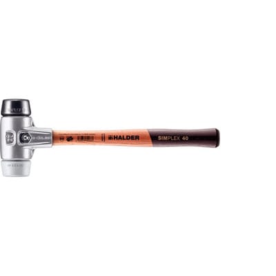 Halder Simplex Schonhammer Ø 40 mm Gummi TPE-mid Grau mit Aluminiumgehäuse