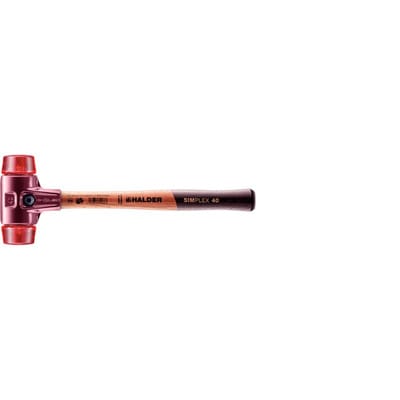 Halder Simplex Schonhammer Ø 40 mm Plastik Rot mit Tempergussgehäuse