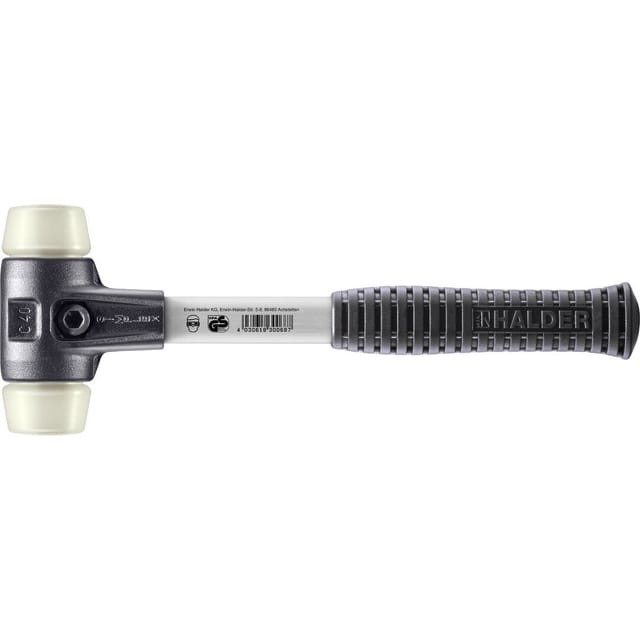 Halder Simplex Schonhammer Ø 40 mm Nylon mit Verstärktem Tempergussgehäuse und FiberglasStiel