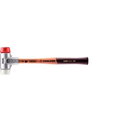 Halder Simplex Schonhammer Ø 30 mm Plastik Rot Superplastik mit Aluminiumgehäuse