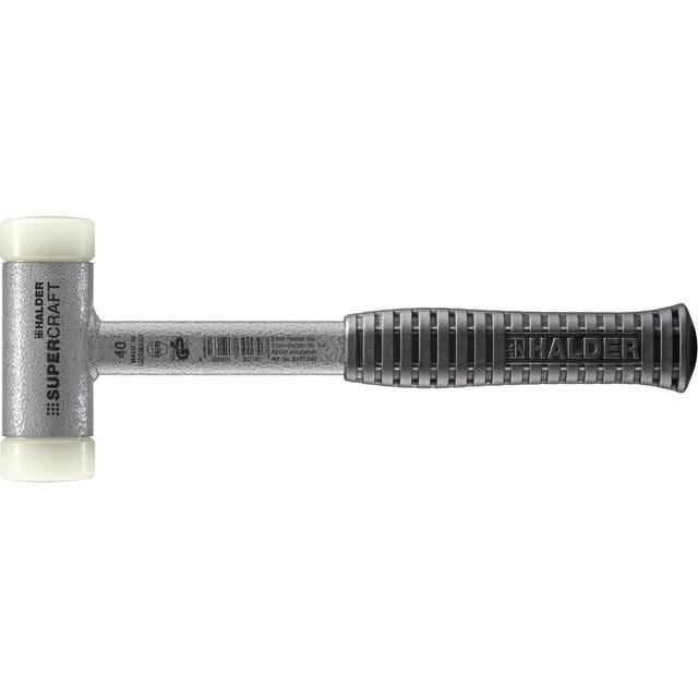 Halder Supercraft Schonhammer Ø 40 mm Rückschlagfrei mit Bruchsicherem StahlrohrStiel