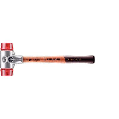 Halder Simplex Schonhammer Ø 40 mm Plastik Rot mit Aluminiumgehäuse