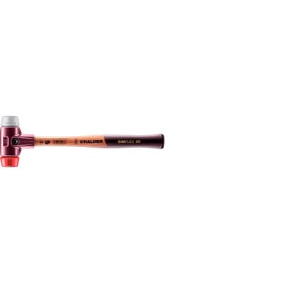 Halder Simplex Schonhammer Ø 30 mm TPE-mid Grau Plastik Rot mit Tempergussgehäuse