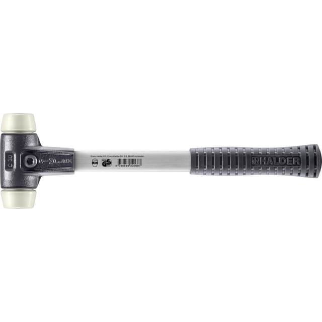 Halder Simplex Schonhammer Ø 30 mm Nylon mit Verstärktem Tempergussgehäuse und FiberglasStiel