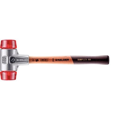 Halder Simplex Schonhammer Ø 50 mm Plastik Rot mit Aluminiumgehäuse