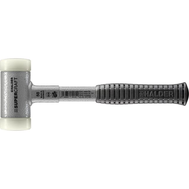 Halder Supercraft Schonhammer Ø 50 mm Rückschlagfrei mit Bruchsicherem StahlrohrStiel