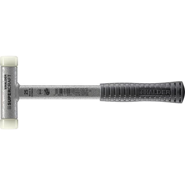 Halder Supercraft Schonhammer Ø 25 mm Rückschlagfrei mit Bruchsicherem StahlrohrStiel