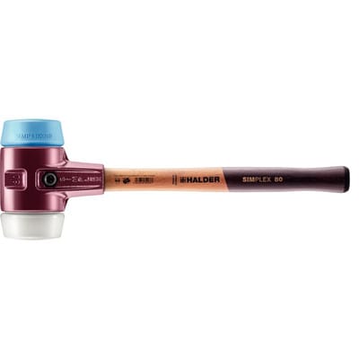 Halder Simplex Schonhammer Ø 80 mm Superplastik TPE-soft Blau mit Tempergussgehäuse