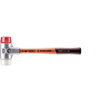Halder Simplex Schonhammer Ø 40 mm Plastik Rot Superplastik mit Aluminiumgehäuse