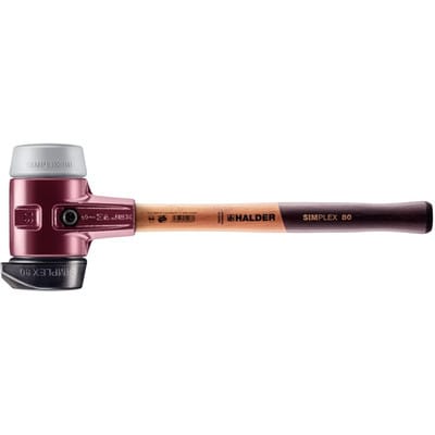 Halder Simplex Schonhammer Ø 80 mm Gummi TPE-mid Grau mit Standfuß und Termpergussgehäuse