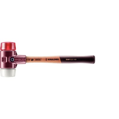 Halder Simplex Schonhammer Ø 60 mm Plastik Rot Superplastik mit Tempergussgehäuse