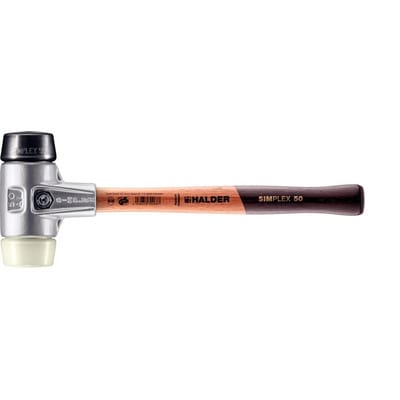 Halder Simplex Schonhammer Ø 50 mm Gummi Schwarz Nylon mit Aluminiumgehäuse