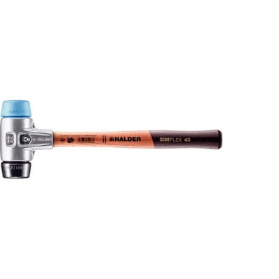 Halder Simplex Schonhammer Ø 40 mm TPE-soft Blau Gummi Schwarz mit Aluminiumgehäuse
