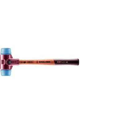 Halder Simplex Schonhammer Ø 40 mm TPE-soft Blau mit Tempergussgehäuse