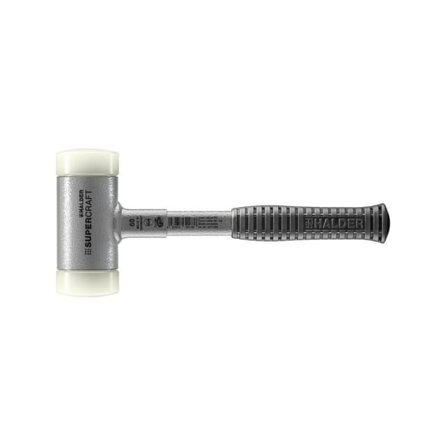 Halder Supercraft Schonhammer Ø 60 mm Rückschlagfrei mit Bruchsicherem StahlrohrStiel