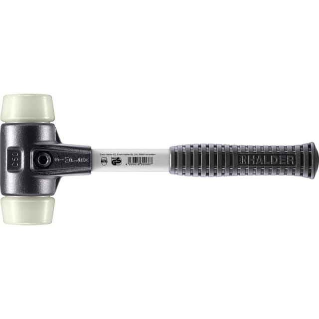 Halder Simplex Schonhammer Ø 50 mm Nylon mit Verstärktem Tempergussgehäuse und FiberglasStiel