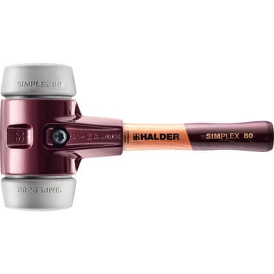 Halder Simplex Schonhammer Ø 80 mm TPE-mid Grau Kurzer Stiel mit Tempergussgehäuse