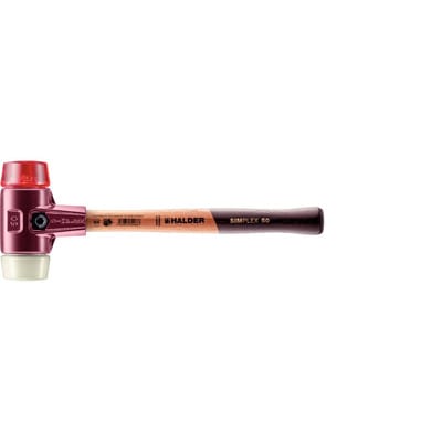Halder Simplex Schonhammer Ø 50 mm Plastik Rot Nylon mit Tempergussgehäuse