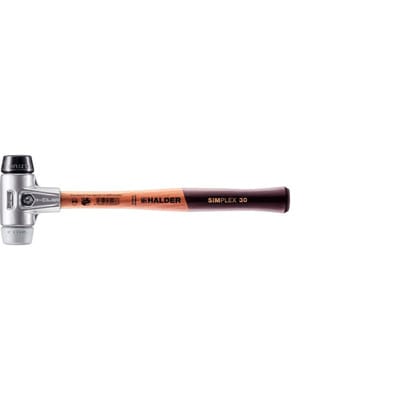 Halder Simplex Schonhammer Ø 30 mm Gummi Schwarz TPE-mid Grau mit Aluminiumgehäuse