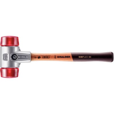 Halder Simplex Schonhammer Ø 60 mm Plastik Rot mit Aluminiumgehäuse
