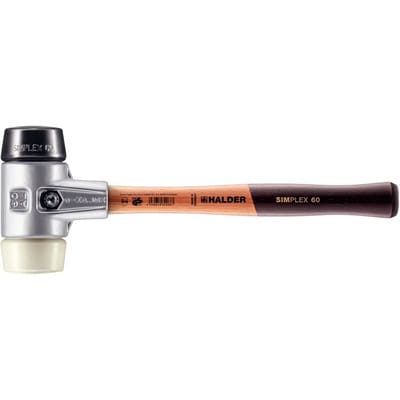 Halder Simplex Schonhammer Ø 60 mm Gummi Schwarz Nylon mit Aluminiumgehäuse