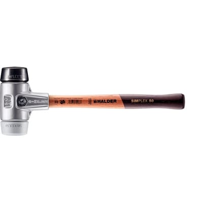 Halder Simplex Schonhammer Ø 50 mm Gummi TPE-mid Grau mit Aluminiumgehäuse