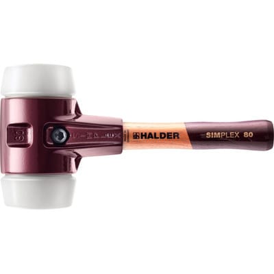 Halder Simplex Schonhammer Ø 80 mm Superplastik Kurzer Stiel mit Tempergussgehäuse