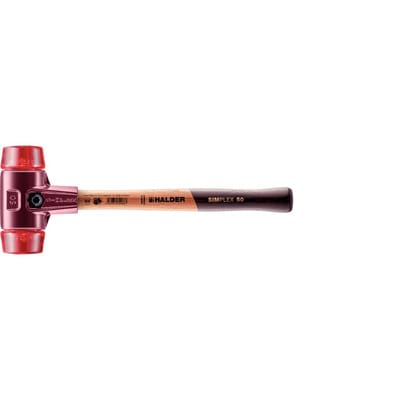 Halder Simplex Schonhammer Ø 50 mm Plastik Rot mit Tempergussgehäuse