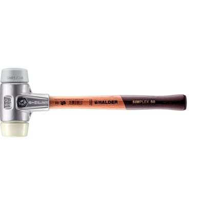 Halder Simplex Schonhammer Ø 50 mm TPE-mid Grau Nylon mit Aluminiumgehäuse