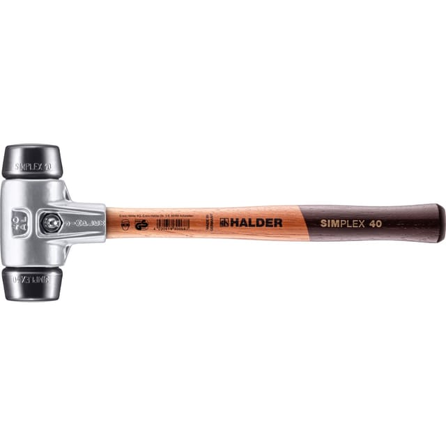 Halder Simplex Schonhammer Ø 40 mm Gummi mit Aluminiumgehäuse