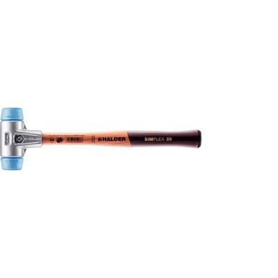 Halder Simplex Schonhammer Ø 30 mm TPE-soft Blau mit Aluminiumgehäuse