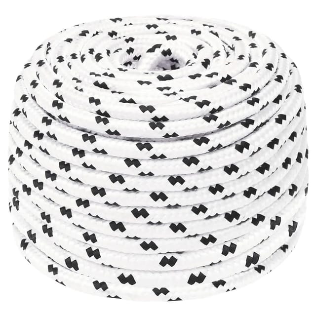 vidaXL Bootsseil Geflochten Weiß 6 mmx100 m Polyester 152763