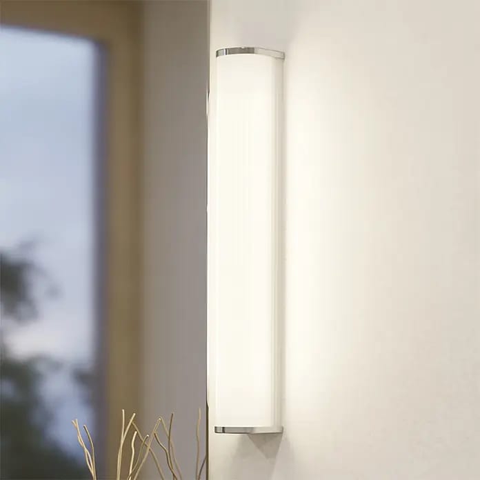 Eglo LED-Spiegelleuchte Patrovaro (8,5 W, L x B x H: 35 x 5,5 x 6,5 cm, Chrom, Warmweiß)