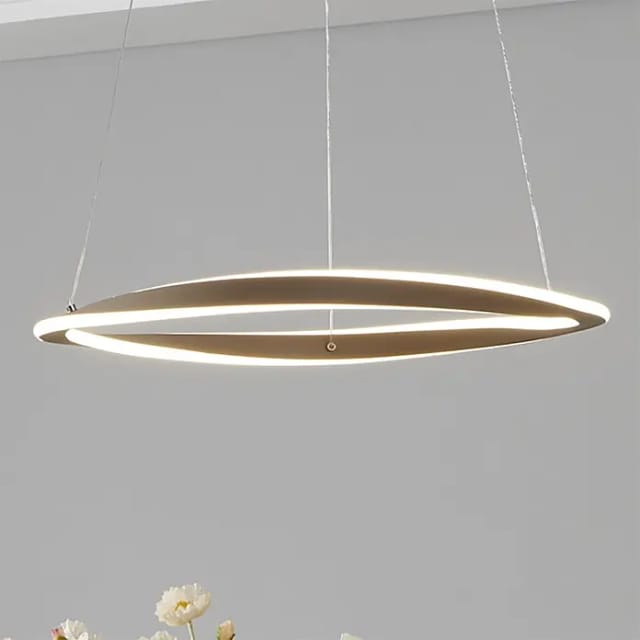 Eglo LED-Pendelleuchte rund (Ø x H: 57 x 120 cm, Sandfarben, Warmweiß)