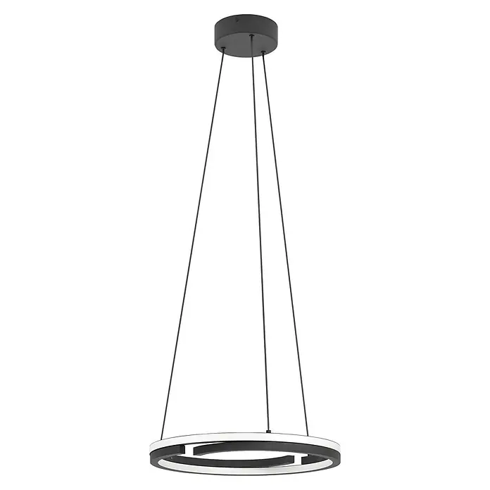 Eglo LED-Pendelleuchte rund (Ø x H: 48 x 110 cm, Schwarz, Warmweiß)