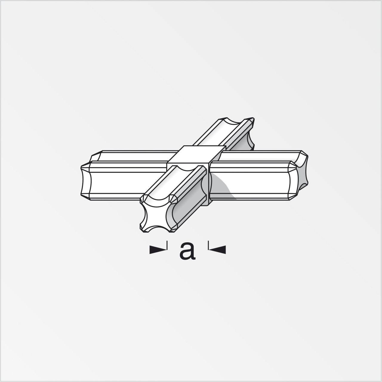alfer Kreuz-Verbinder, 4 Zapfen 7.5 mm 7.5 mm Kunststoff glatt schwarz Bild 2
